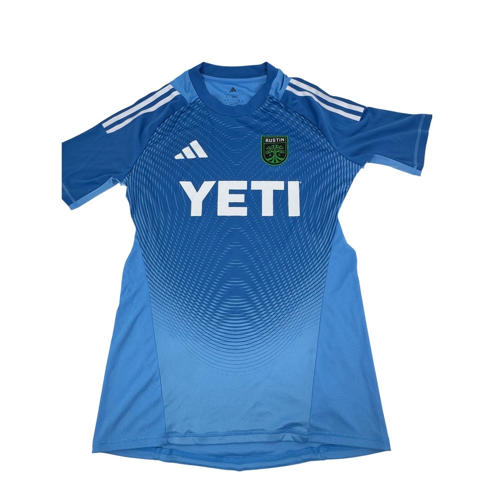 Adidas Austin FC Training Jersey Mens Large Blue YETI Slim Fit Soccer Top